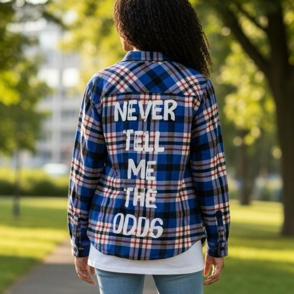 NWOT Disney Parks Cakeworthy x Star Wars Han Solo Flannel Plaid Button-Down L